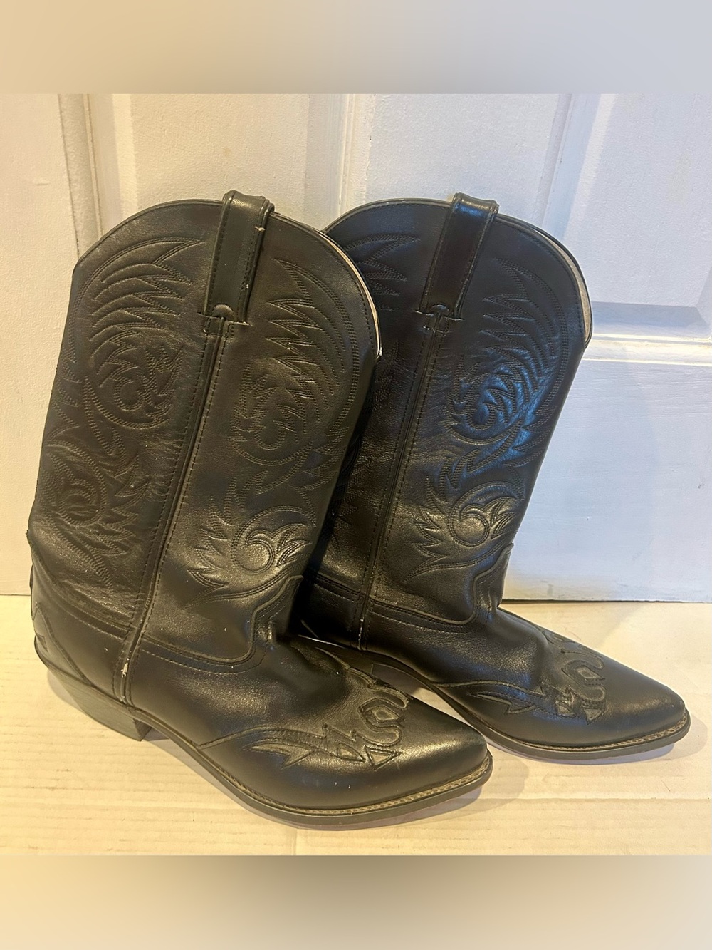 Durango Black Western Cowboy Boots with Stitch Detailing